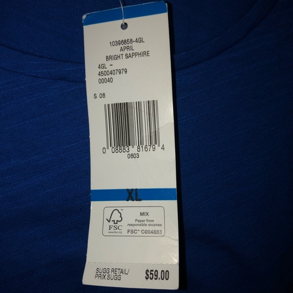 Jones New York Sport Bright Sapphire Shirt, Sz XL - Picture 2 of 2